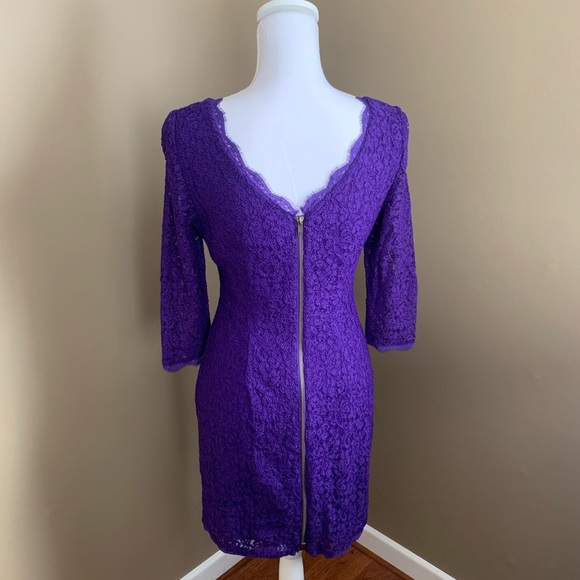 Adrianna Papell Evening V Back Lace Sheath Dress - Picture 2 of 6